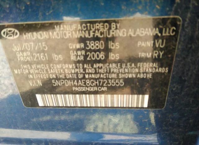 Photo 8 VIN: 5NPDH4AE8GH723555 - HYUNDAI ELANTRA 