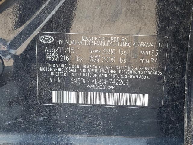 Photo 9 VIN: 5NPDH4AE8GH742204 - HYUNDAI ELANTRA SE 