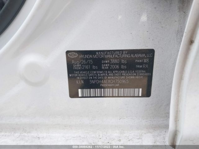 Photo 8 VIN: 5NPDH4AE8GH750965 - HYUNDAI ELANTRA 