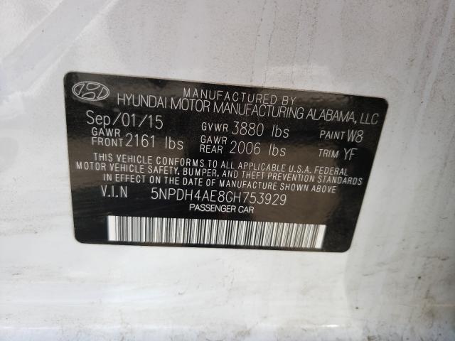 Photo 9 VIN: 5NPDH4AE8GH753929 - HYUNDAI ELANTRA 