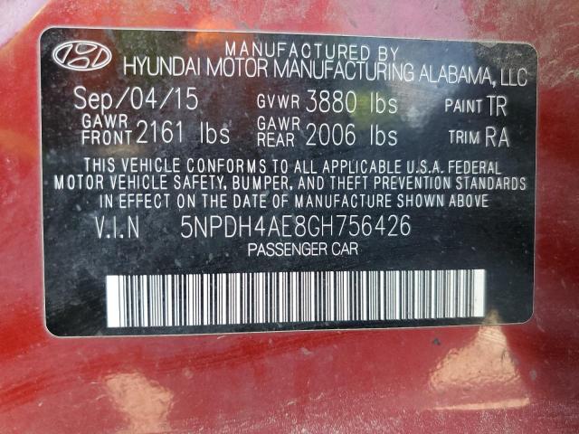 Photo 11 VIN: 5NPDH4AE8GH756426 - HYUNDAI ELANTRA SE 