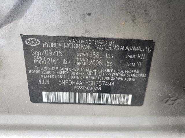 Photo 9 VIN: 5NPDH4AE8GH757494 - HYUNDAI ELANTRA SE 