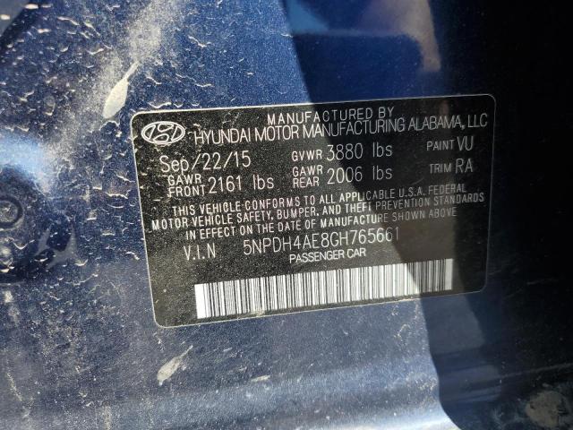 Photo 9 VIN: 5NPDH4AE8GH765661 - HYUNDAI ELANTRA SE 