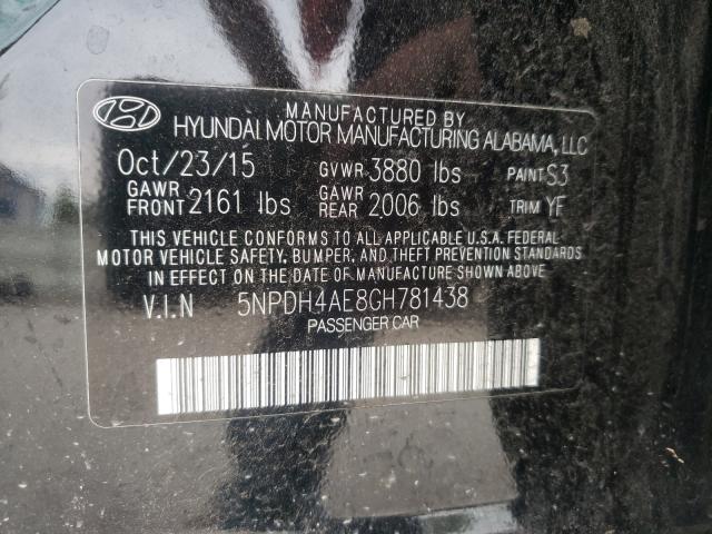 Photo 9 VIN: 5NPDH4AE8GH781438 - HYUNDAI ELANTRA SE 