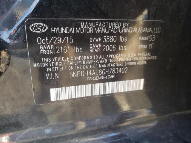 Photo 9 VIN: 5NPDH4AE8GH783402 - HYUNDAI ELANTRA SE 