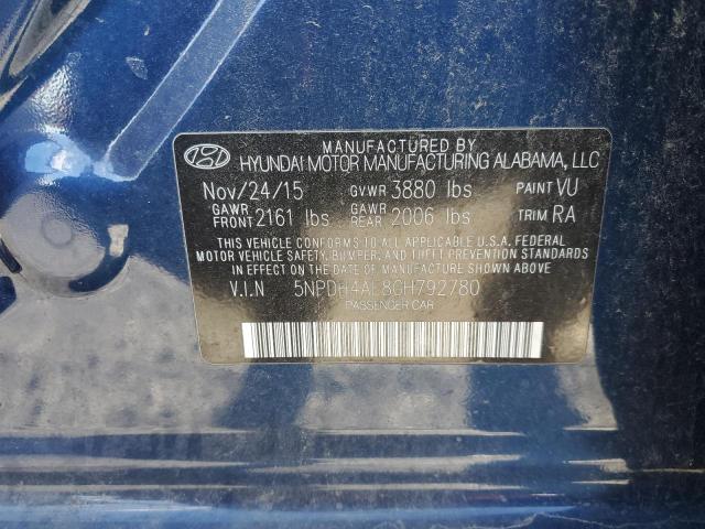 Photo 11 VIN: 5NPDH4AE8GH792780 - HYUNDAI ELANTRA SE 