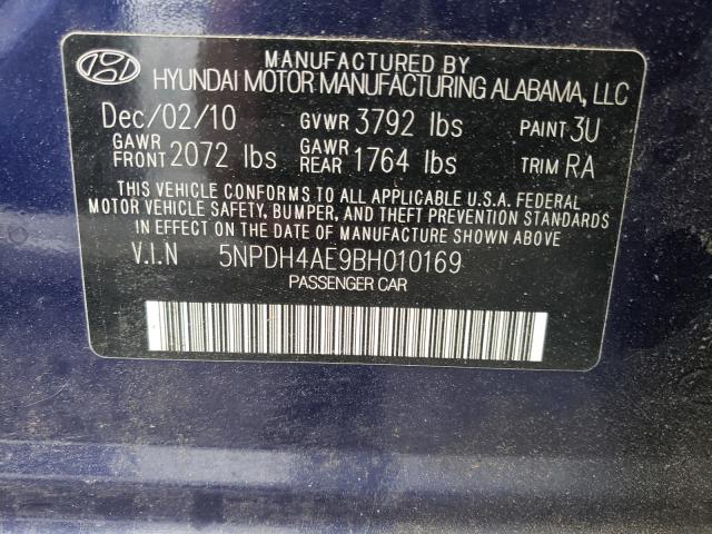 Photo 9 VIN: 5NPDH4AE9BH010169 - HYUNDAI ELANTRA GL 