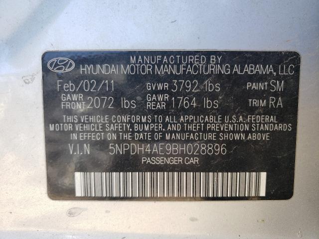 Photo 9 VIN: 5NPDH4AE9BH028896 - HYUNDAI ELANTRA GL 