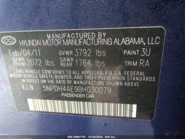 Photo 8 VIN: 5NPDH4AE9BH030079 - HYUNDAI ELANTRA 