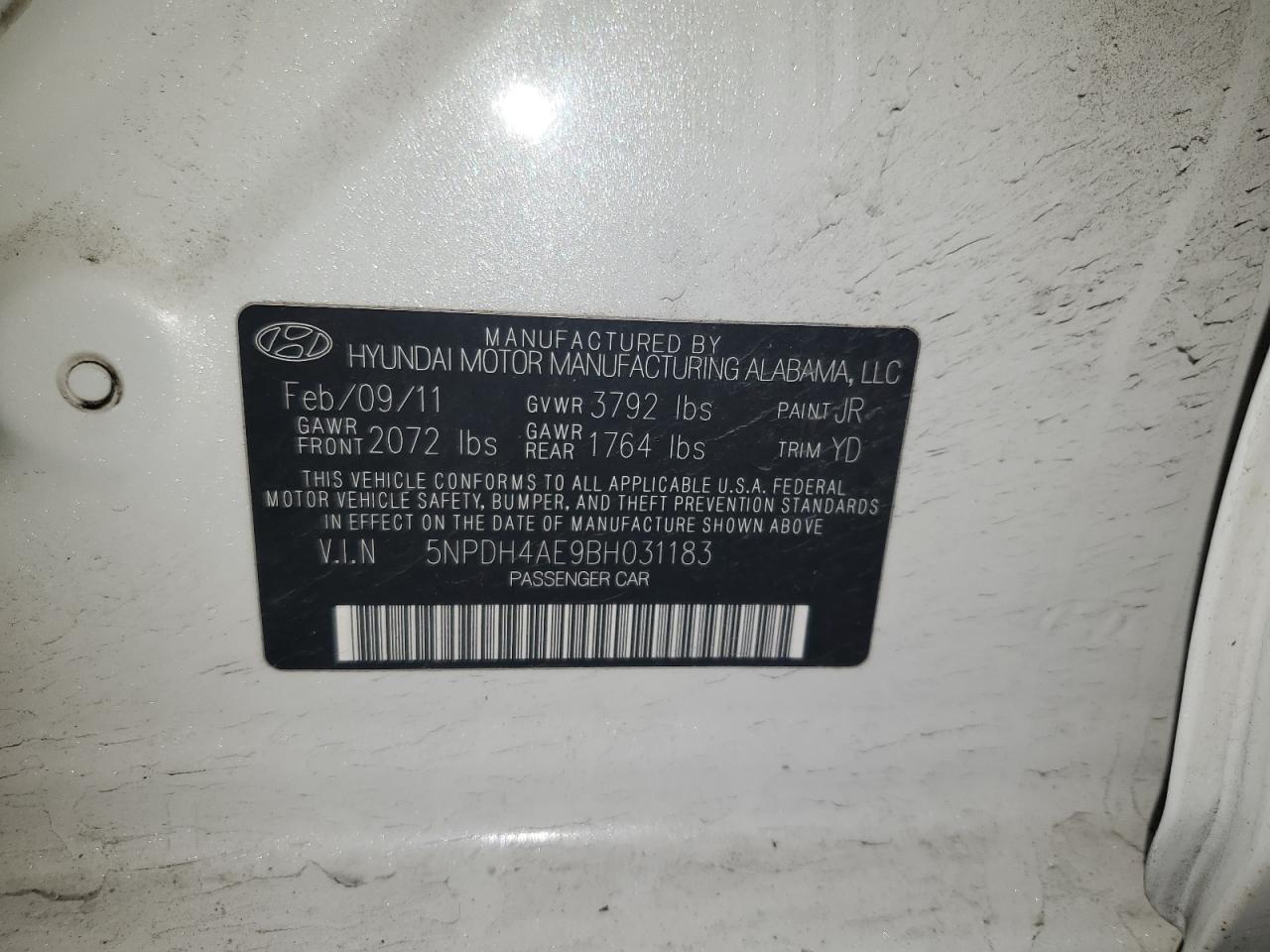 Photo 11 VIN: 5NPDH4AE9BH031183 - HYUNDAI ELANTRA 