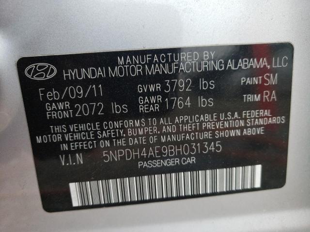 Photo 9 VIN: 5NPDH4AE9BH031345 - HYUNDAI ELANTRA GL 