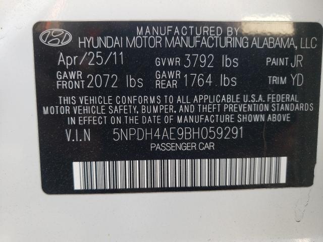 Photo 9 VIN: 5NPDH4AE9BH059291 - HYUNDAI ELANTRA GL 