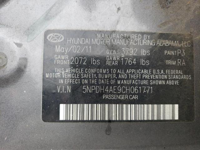 Photo 9 VIN: 5NPDH4AE9CH061771 - HYUNDAI ELANTRA GL 