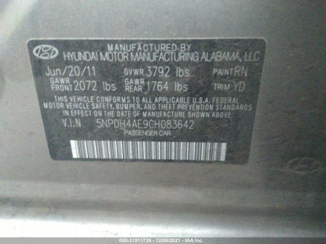 Photo 8 VIN: 5NPDH4AE9CH083642 - HYUNDAI ELANTRA 