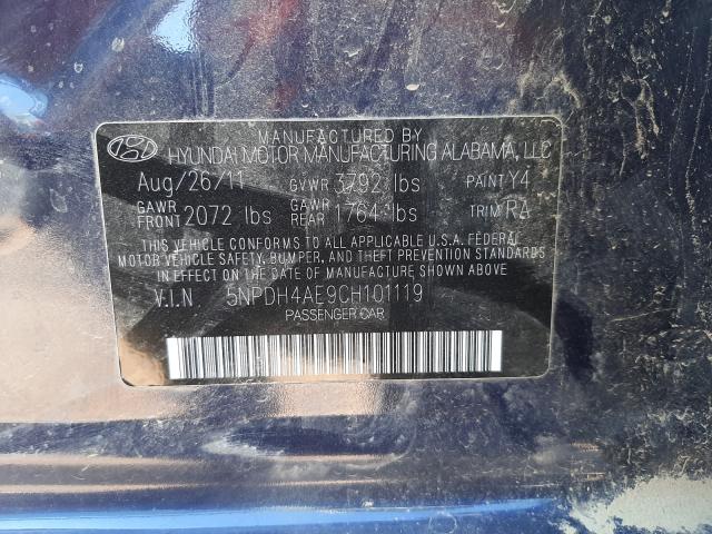 Photo 9 VIN: 5NPDH4AE9CH101119 - HYUNDAI ELANTRA GL 