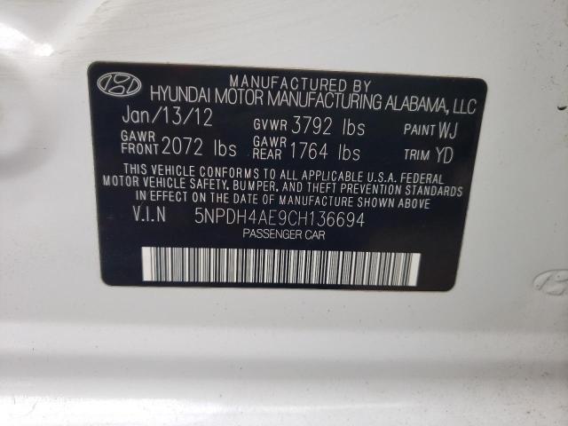 Photo 9 VIN: 5NPDH4AE9CH136694 - HYUNDAI ELANTRA GL 