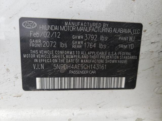 Photo 9 VIN: 5NPDH4AE9CH143161 - HYUNDAI ELANTRA GL 