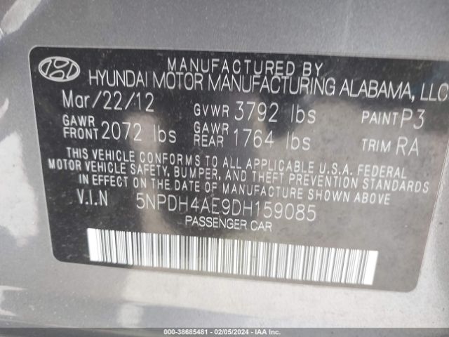 Photo 8 VIN: 5NPDH4AE9DH159085 - HYUNDAI ELANTRA 