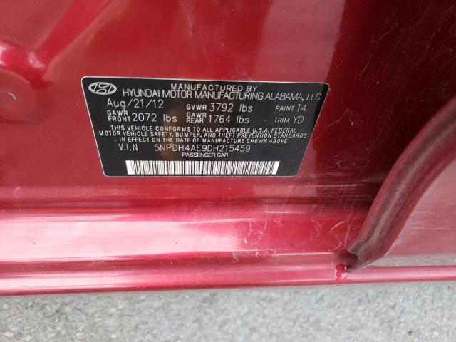 Photo 9 VIN: 5NPDH4AE9DH215459 - HYUNDAI ELANTRA GL 