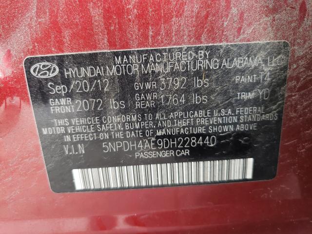 Photo 9 VIN: 5NPDH4AE9DH228440 - HYUNDAI ELANTRA GL 