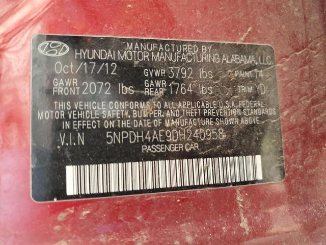 Photo 12 VIN: 5NPDH4AE9DH240958 - HYUNDAI ELANTRA 