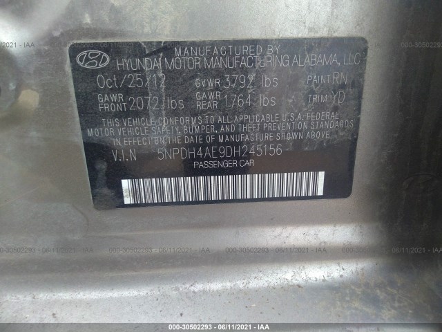 Photo 8 VIN: 5NPDH4AE9DH245156 - HYUNDAI ELANTRA 