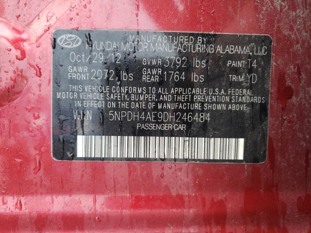 Photo 9 VIN: 5NPDH4AE9DH246484 - HYUNDAI ELANTRA GL 