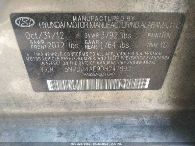 Photo 8 VIN: 5NPDH4AE9DH247893 - HYUNDAI ELANTRA 