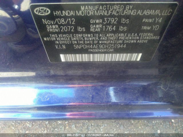 Photo 8 VIN: 5NPDH4AE9DH251944 - HYUNDAI ELANTRA 