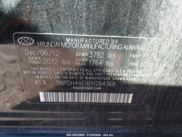 Photo 8 VIN: 5NPDH4AE9DH264368 - HYUNDAI ELANTRA 