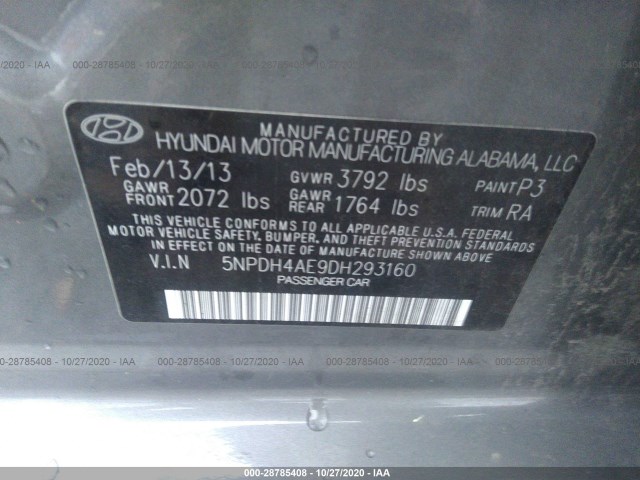 Photo 8 VIN: 5NPDH4AE9DH293160 - HYUNDAI ELANTRA 