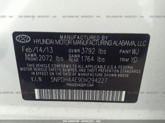 Photo 8 VIN: 5NPDH4AE9DH294227 - HYUNDAI ELANTRA 