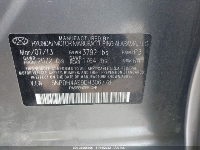 Photo 8 VIN: 5NPDH4AE9DH306778 - HYUNDAI ELANTRA 