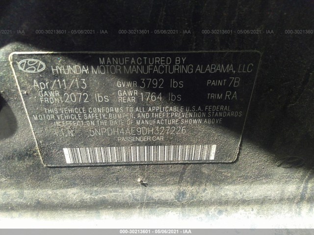 Photo 8 VIN: 5NPDH4AE9DH327226 - HYUNDAI ELANTRA 