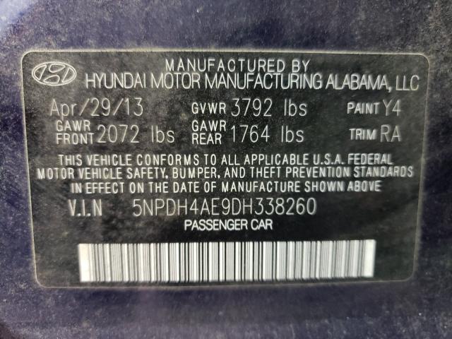 Photo 9 VIN: 5NPDH4AE9DH338260 - HYUNDAI ELANTRA GL 