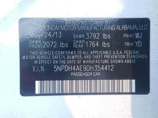 Photo 9 VIN: 5NPDH4AE9DH354412 - HYUNDAI ELANTRA GL 