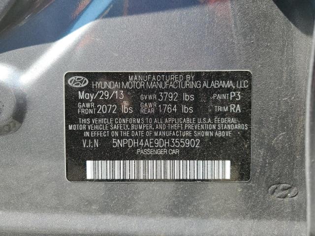 Photo 9 VIN: 5NPDH4AE9DH355902 - HYUNDAI ELANTRA GL 