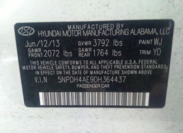 Photo 8 VIN: 5NPDH4AE9DH364437 - HYUNDAI ELANTRA 