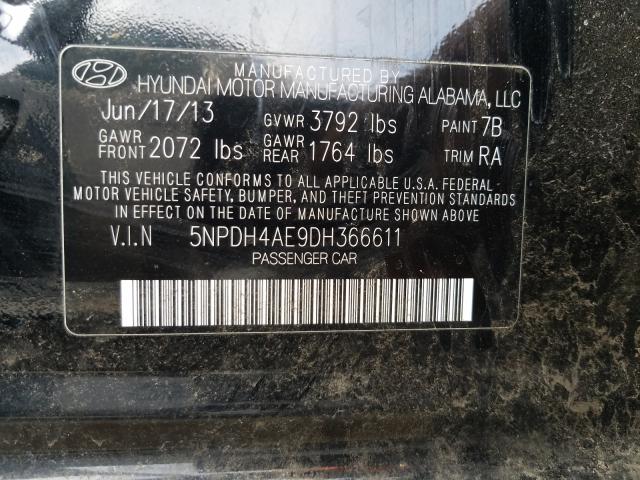 Photo 9 VIN: 5NPDH4AE9DH366611 - HYUNDAI ELANTRA GL 