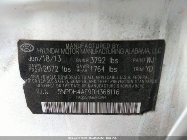 Photo 8 VIN: 5NPDH4AE9DH368116 - HYUNDAI ELANTRA 