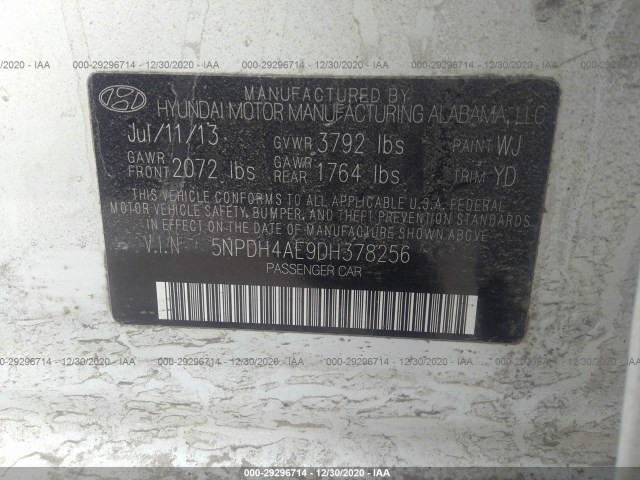 Photo 8 VIN: 5NPDH4AE9DH378256 - HYUNDAI ELANTRA 