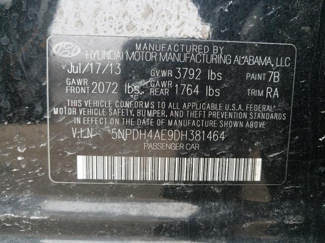 Photo 9 VIN: 5NPDH4AE9DH381464 - HYUNDAI ELANTRA GL 