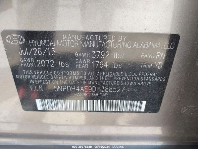 Photo 8 VIN: 5NPDH4AE9DH388527 - HYUNDAI ELANTRA 