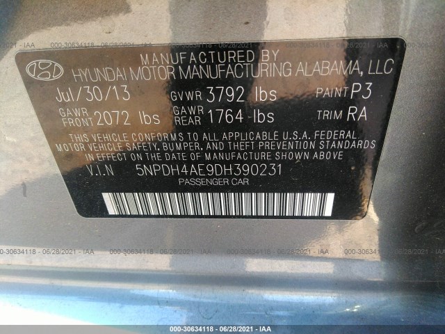 Photo 8 VIN: 5NPDH4AE9DH390231 - HYUNDAI ELANTRA 