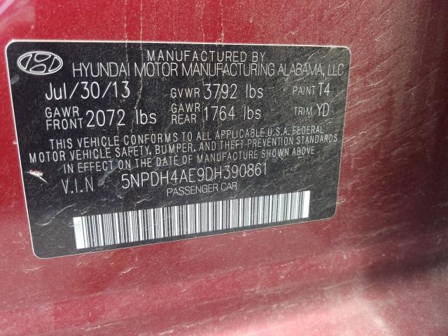 Photo 9 VIN: 5NPDH4AE9DH390861 - HYUNDAI ELANTRA GL 