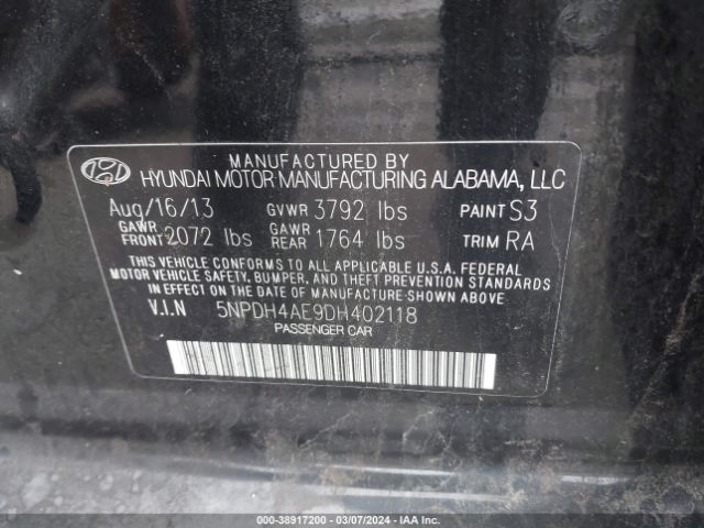 Photo 8 VIN: 5NPDH4AE9DH402118 - HYUNDAI ELANTRA 