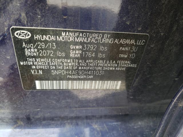 Photo 9 VIN: 5NPDH4AE9DH411031 - HYUNDAI ELANTRA GL 