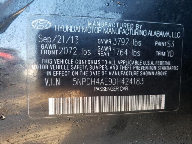 Photo 9 VIN: 5NPDH4AE9DH424183 - HYUNDAI ELANTRA GL 