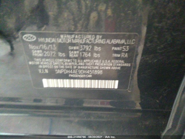 Photo 8 VIN: 5NPDH4AE9DH451898 - HYUNDAI ELANTRA 