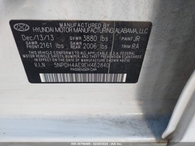 Photo 8 VIN: 5NPDH4AE9EH462840 - HYUNDAI ELANTRA 